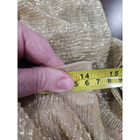 Lulus Jovial Occasion Gold Metallic High Rise Maxi Skirt Lined Size S - Picture 8 of 8